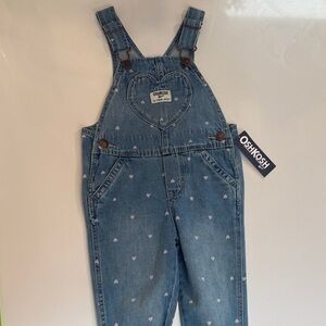 OshKosh B'gosh Heart Patterned Denim Overalls
